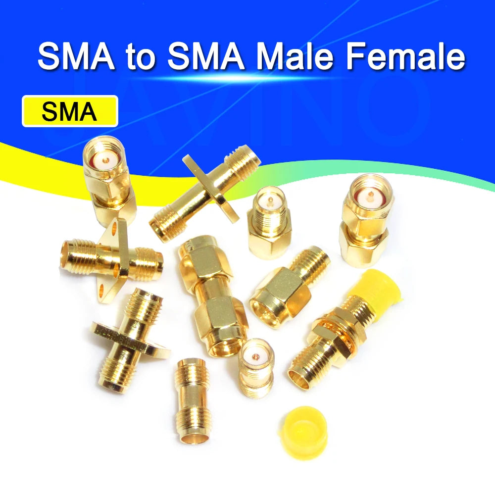 5Pcs Javino Adapter SMA / RP-SMA to SMA / RPSMA Male Plug & Female Jack Straight & Right angle RF Coaxial connector