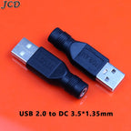 JCD 1pcs 3.5x1.35 4.0x1.7mm DC Power Female to Micro USB 2.0 Male Plug Connector Adapter for Smartphone Tablet Charger Converter