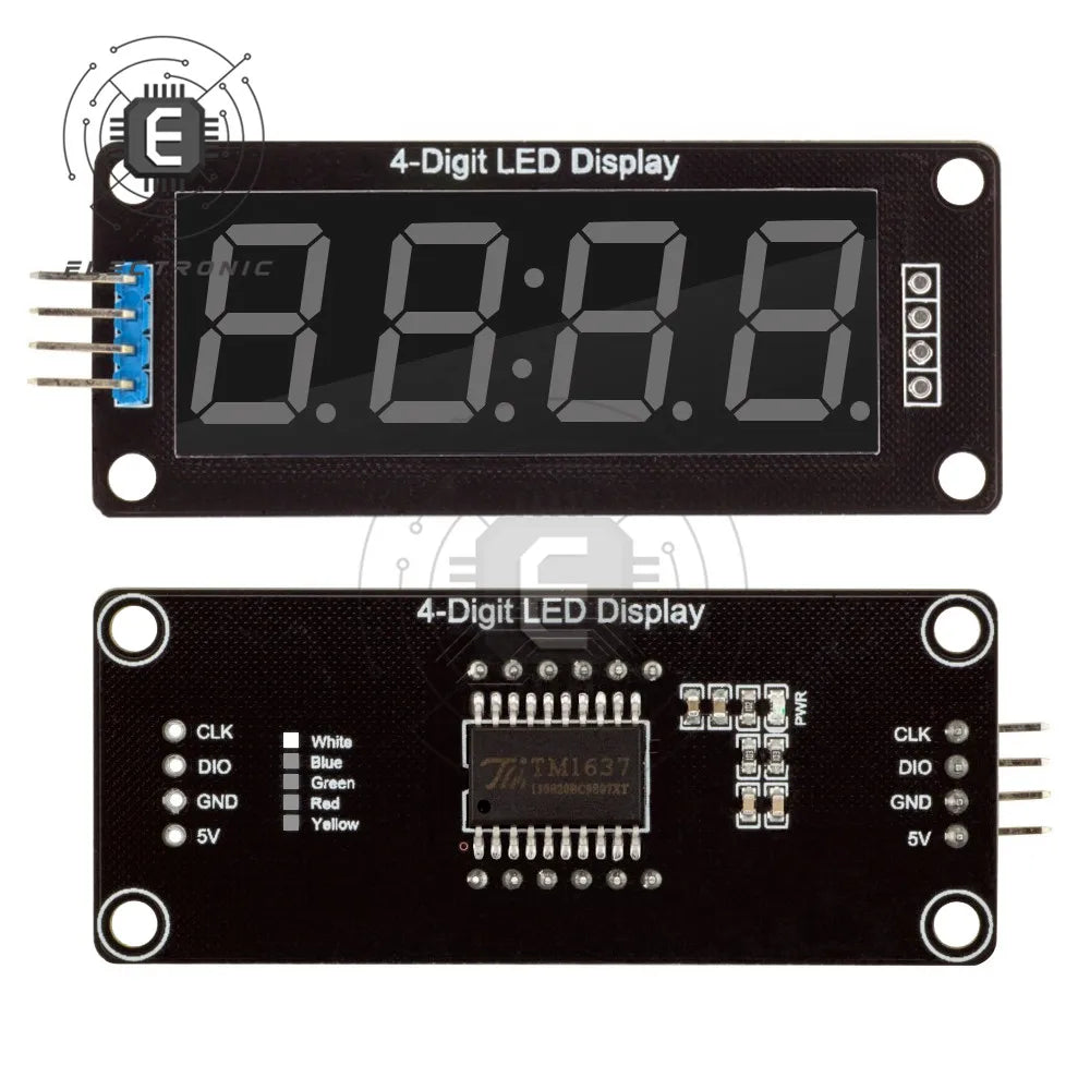 0.56inch TM1637 4-Digit LED Digital Display Tube Decimal 7-Segments Available in Multiple Colors