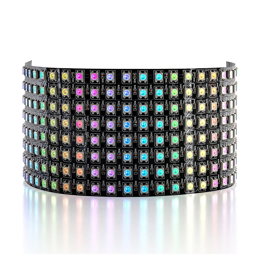 1-10Pcs WS2812B RGB Flexible 16x16 8x32 256Leds Pixel Panel Matrix Screen Led Module WS2812 IC ECO Individually Addressable DC5V