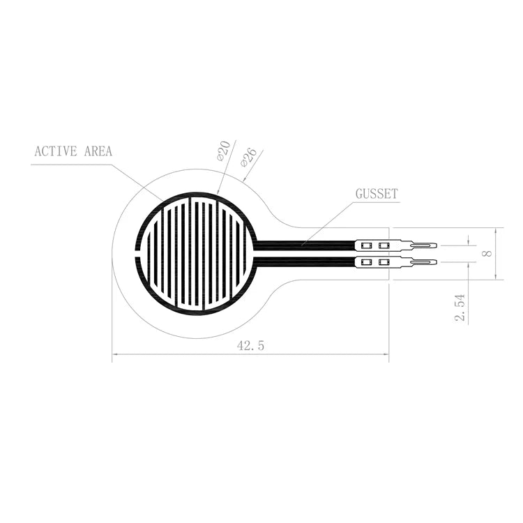 1kg5kg10kg 20kg 30kg 50kg 100kg 150kg Film Pressure Sensor Resistive Force Sensitive Plantar Flexible Robot FSR Insole 100g 20mm