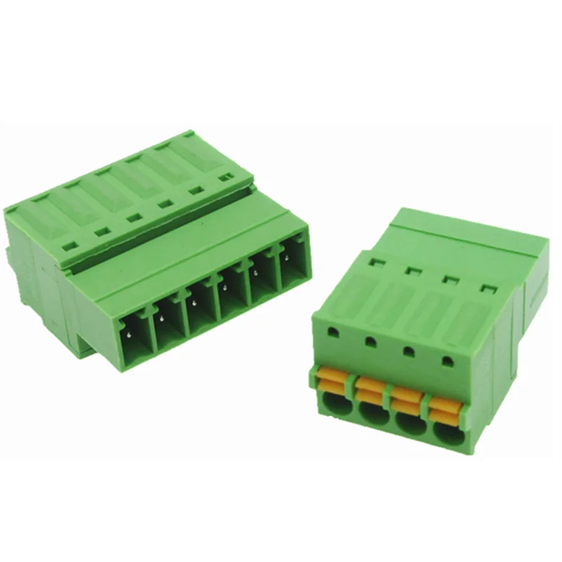2/5/10 Pairs 15EDG 3.81mm Terminal Block Solder-free Male and Female Docking 3.81MM Screw-free Spring Terminal 2/3/4/5/6/7/8P