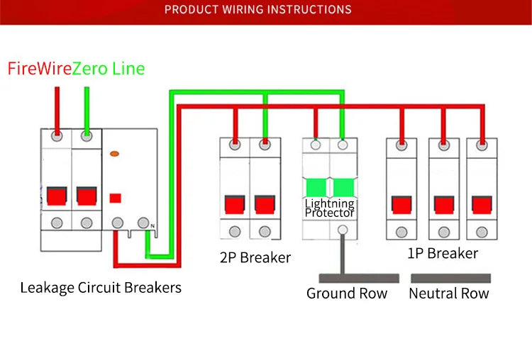 1PCS 1P 2P 3P 4P House Lightning Surge Protector Protective Low-voltage Arrester Device 380V Lightning Protection Device
