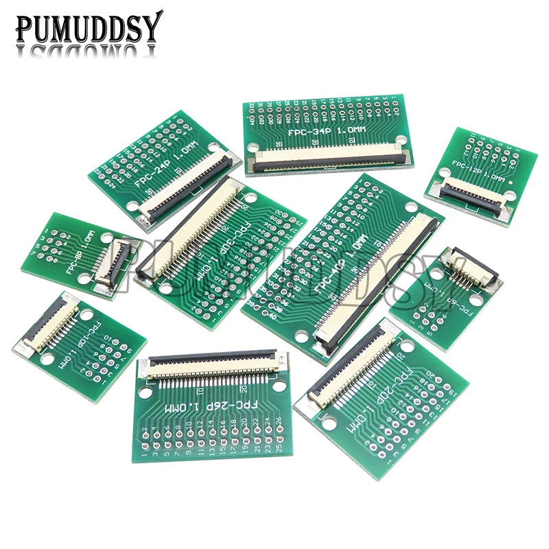 FPC FFC 0.5MM 1.0MM Pitch Conversion Board DIY PCB Board 6P~60P 6 8 10 20 24 26 30 34 40 50 60 P Connector For Cable Transfer