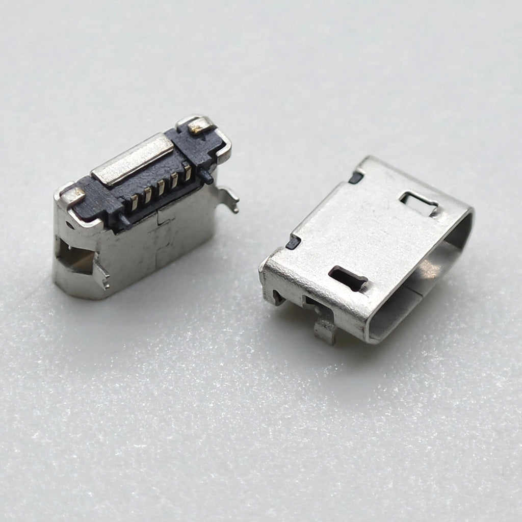 10pcs Micro USB Female Base 5p Plug-in Type B 6.4Dip Speaker Charging Base with Column Straight Edge USB Data Connector
