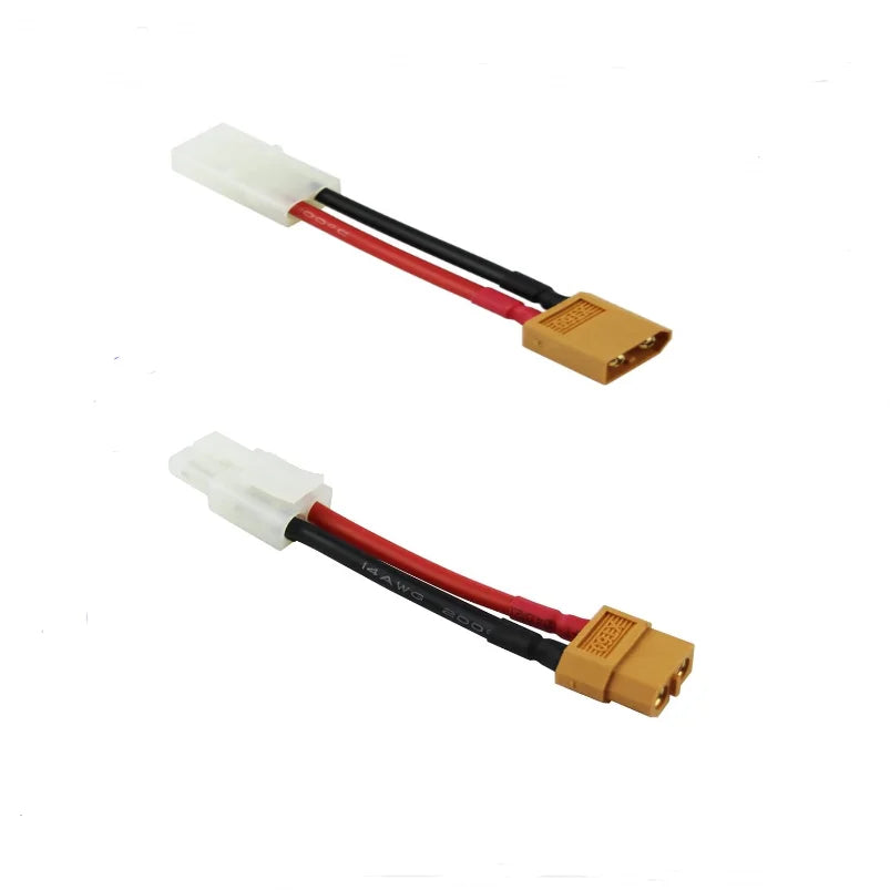 2Pcs XT60 Male Female to Deans Mini Tamiya XT30 EC3 MPX Tamiya Male Female Connector Adapter with 14awg 4cm Wire for RC Battery