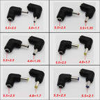 1pcs DC Connector 5.5 x 2.5MM Female Power Adapter to 3.0×1.1，3.5×1.35，4.0×1.35，4.0×1.7，4.8×1.7，5.5×2.1MM Male 90 Degree .