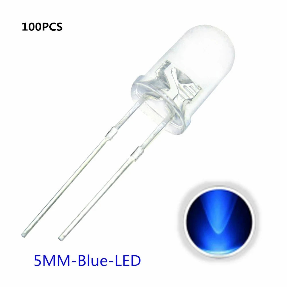 100pcs 5mm LED Diode 5 mm Assorted Kit White Green Red Blue Yellow Orange Pink Purple Warm white DIY Light Emitting Diode