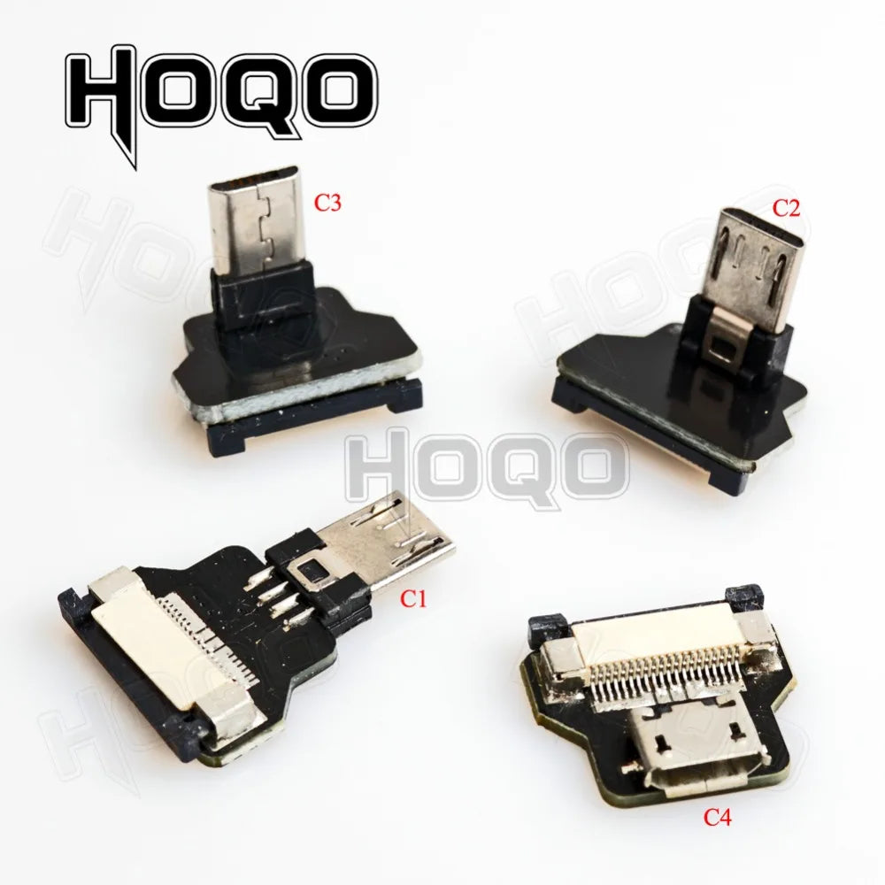 Ribbon Flat FPV  Micro-USB Connector Flexible Cable Raspberry Pi 4 Micro USB/Mini USB Male to Male 90 Degree FFC 20pin Flexible