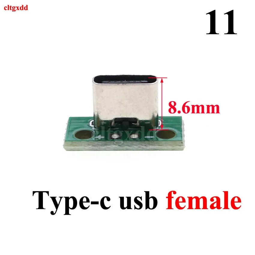 1pcs Micro Mini USB Type C USB 2.0 3.0 Male Female PCB Connector 90 Degree Data Charging Cable Jack Test Board with Pin Header