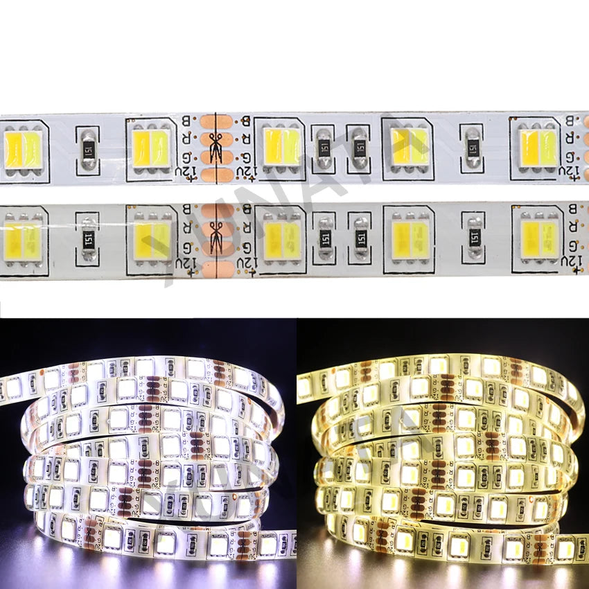 LED Strip 5050 RGB CCT RGBCCT RGB White Lights 12V 24V Waterproof 5M 300LED Blue Warm White LED Tape Lights Flexible