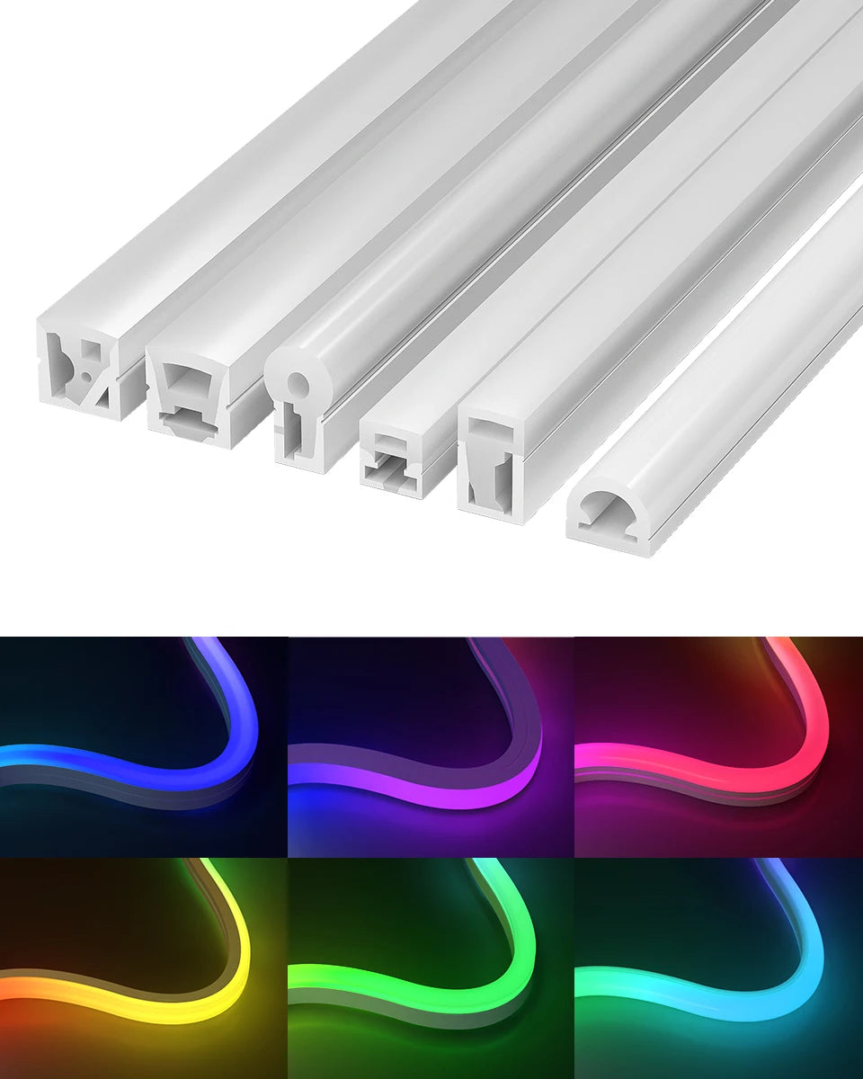 WS2812B WS2811 Neon Sign Tube SK6812 RGBW LED Strip Light Silica Gel 1m 2m 3m 4m 5m Flexible Neon Soft Lights Tube for Outdoors