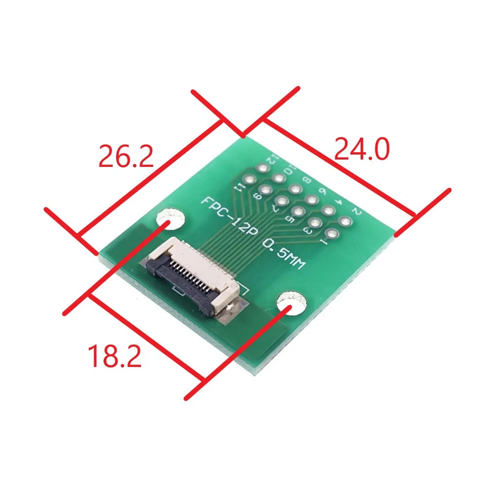 2 Pcs FPC FFC Cable 4 6 8 10 12 15 20 24 30 40 50 60 PIN 0.5 Mm Cable PCB Adapter to 2.54 Mm 1 Inch Pitch Through Hole PCB