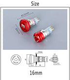 16/19/22mm stainless steel Emergency stop switch Push Button Switch latching 1NO1NC 2NO2NC Car button pin terminal 22JT/L.S.2K2B