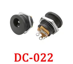 100Pcs DC005 5.5x2.1mm DC Power Supply Jack Socket Female Mount Connector DC-005 2.1mm X 5.5mm Black Barrel-Type PCB Holder