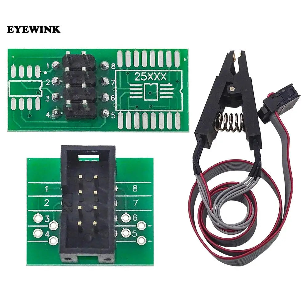 CH341A 24 25 Series EEPROM Flash BIOS USB Programmer Module + SOIC8 SOP8 Test Clip + 1.8V adapter + SOIC8 adapter DIY KIT