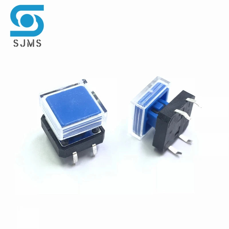 10pcs B3F Tactile Push Button Switch +A14 Color Hat 10pcs + Transparent Cap 10pcs Momentary Tact Touch Micro Switch 12*12*7.3mm