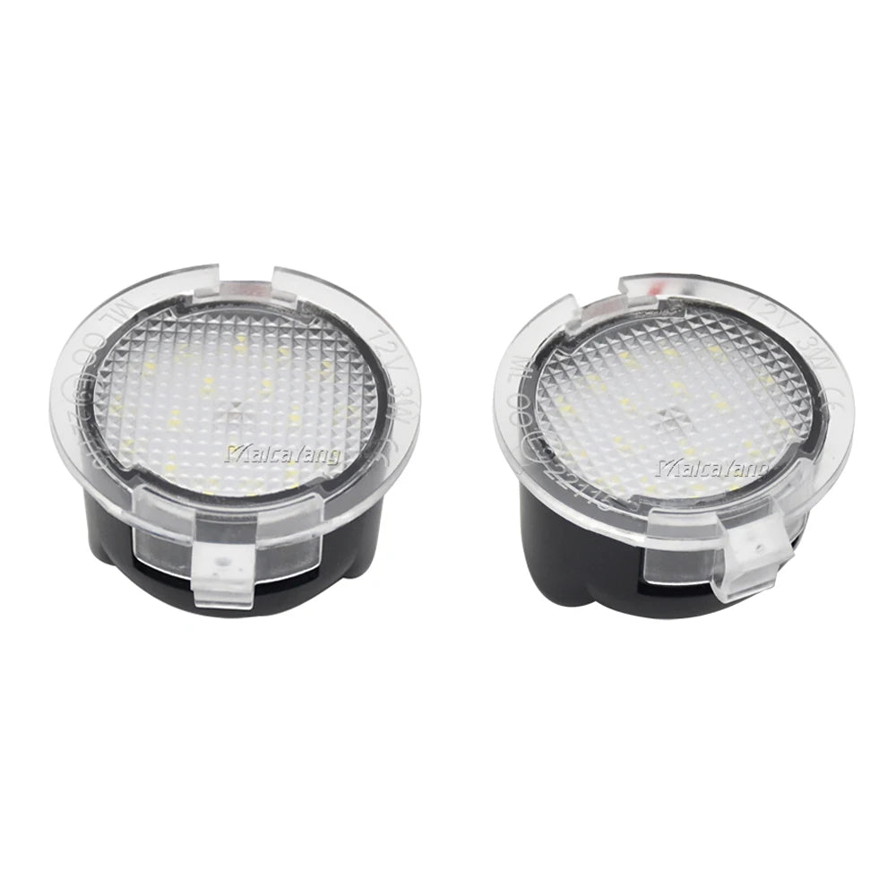 2Pcs Canbus No Error LED Side Mirror Puddle Lights For Ford F150 Mondeo Mk5 Mustang Edge Explorer Expedition Flex 6000K White