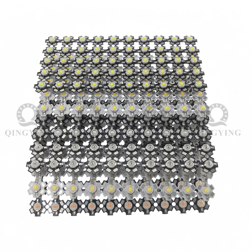 25pcs/100pcs 1W 3W High Power LED Diodes Warm Cold White/Natural White/Red/Green/Blue/Royal Blue With 20mm White Black PCB