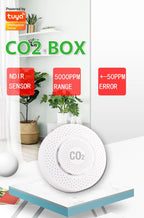 Tuya CO2 Carbon Dioxide Sensor CO2 Detector NDIR High-Precision Measurement Exceeds Standard Alarm Smart Home Linkage Tuya Senso