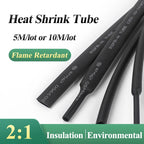 10 METER/LOT BLACK 1/2/3/4/5/6/8/10/10/12/14/16/18/20mm Heat Shrink Tubing Flame Retardant Tube Kit Insulation Tubing Wire Cable
