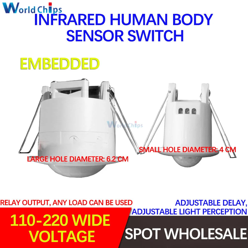 110V 220V Ceiling PIR Infrared Body Motion Sensor Detector Lamp Light Switch lampholder For LED lamp Bulb Automatic ON / OFF