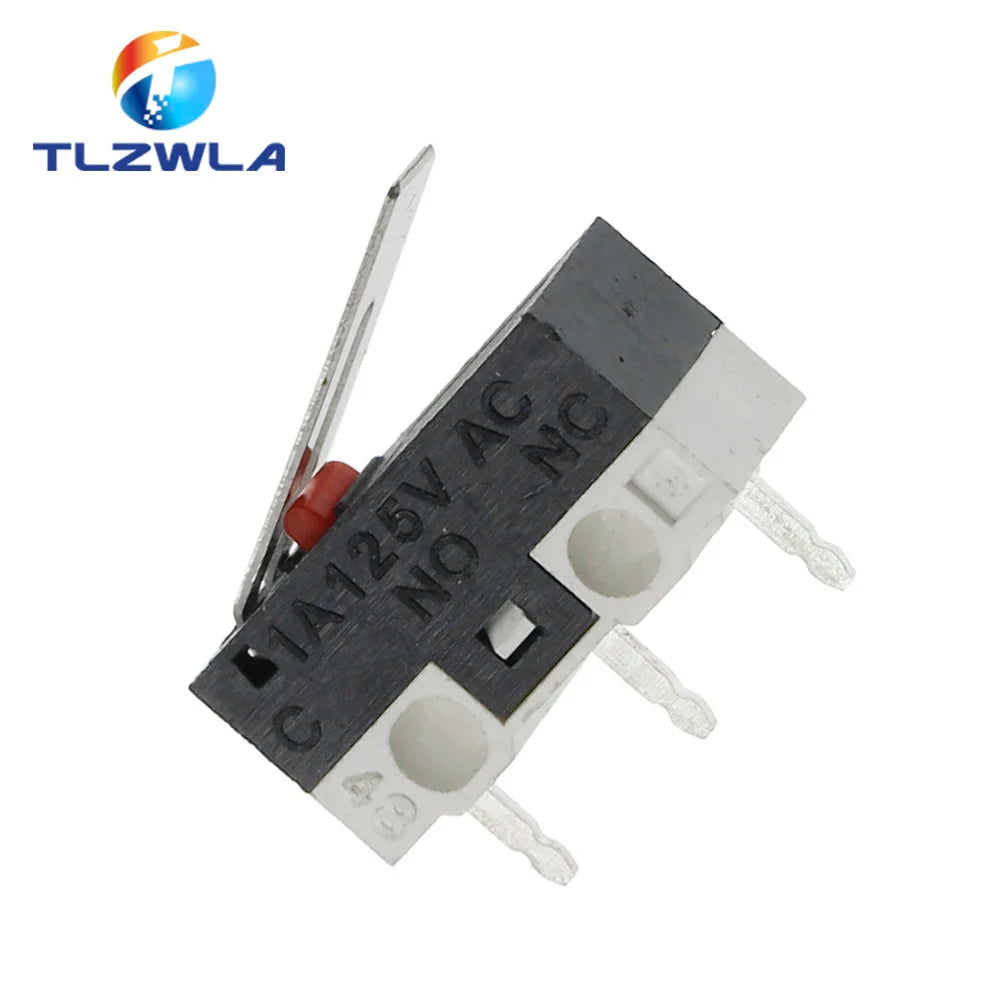 100Pcs Limit Switch Push Button Switch 1A 125V AC Mouse Switch 3Pins Micro Switch