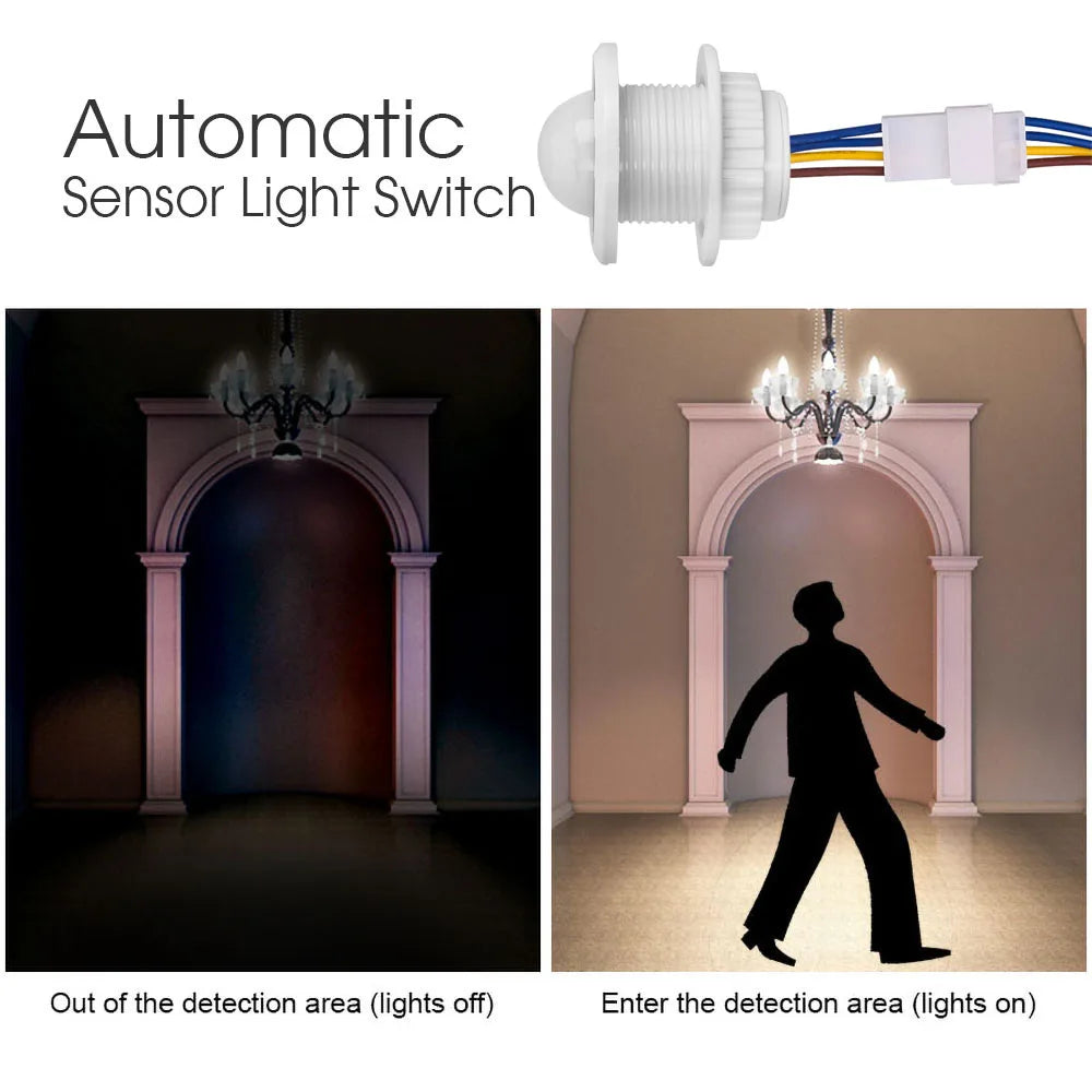 110V 220V Mini PIR Sensor Detector Smart Switch  LED PIR Infrared Motion Sensor Detection Automatic Sensor Light Switch