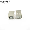 10pcs USB B Female Connector Plugs USB 4Pin 180 Degree USB B Type Steel Printer USB Connector Printing Plug Adapter