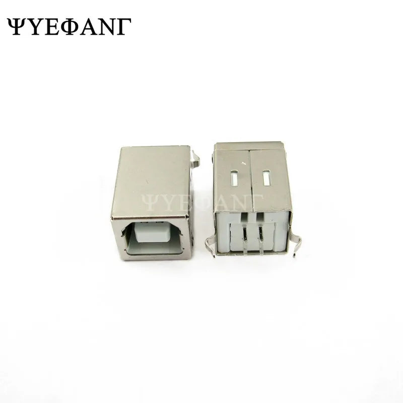 10pcs USB B Female Connector Plugs USB 4Pin 180 Degree USB B Type Steel Printer USB Connector Printing Plug Adapter