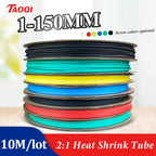 10 METER/LOT BLACK 1/2/3/4/5/6/8/10/10/12/14/16/18/20mm Heat Shrink Wrapping Tube Kit Insulation Tubing Thermoresistant Tube