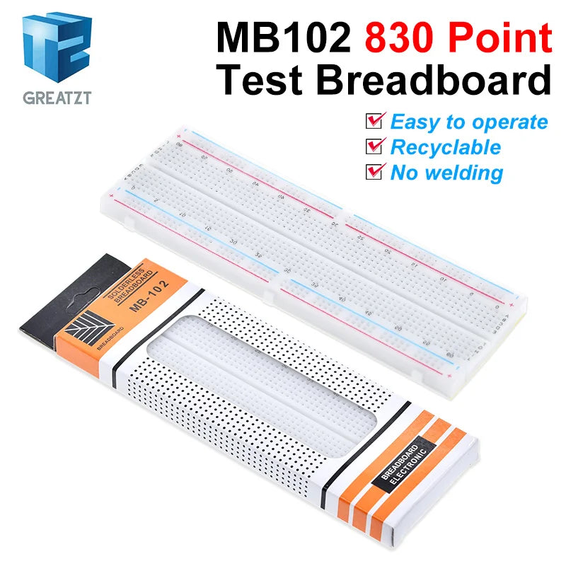 MB-102 MB102 SYB-170 Breadboard 400 830 Point Solderless Bread Board Test Develop For Dupont line DIY for arduino laboratory