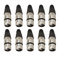 10Pcs XLR 3Pin Male Female Microphone Audio Cable Wire Connector Cable Plug Terminals for Mic Solder Connector
