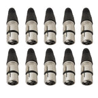 10Pcs XLR 3Pin Male Female Microphone Audio Cable Wire Connector Cable Plug Terminals for Mic Solder Connector