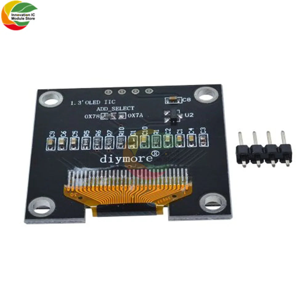 1-5PCS 1.3" IIC Digital OLED Display Module Serial 128x64 SSH1106 White Blue LCD LED Screen Board I2C Communicate for Arduino