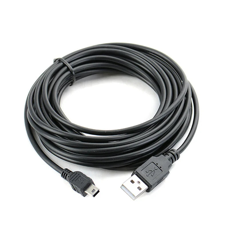 Universal Mini USB 5 Pin Date Cable 5Pin Charging Charger Cord Cables for MP3 MP4 Player Camera Navigation driving recorder 5m
