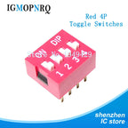 10pcs Slide Type DIP Switch Module 1 2 3 4 5 6 7 8 PIN 2.54mm Position Way DIP Red Pitch Red Snap Switch Dial Switch