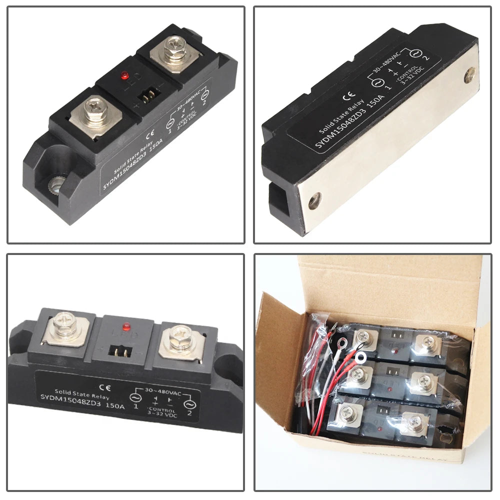 Industrial Class SSR switch module 60A 80A 100A 120A DC to AC or AC to AC Load voltage 480V Single phase Solid state relay