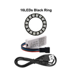 WS2812B 8/16/24/35/45LEDs Pixel Ring SP110E Controller USB Kit RGB Ring Individul AddressabIe WS2812 IC BuiIt-in Lights DC5V