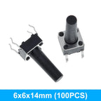 GREATZT 6X6X5/4.3/5.5/6/7/8/9/10/13MM Tact Switch Push Button Switch 12V 4PIN DIP Micro Switch For TV/Toys/home use Button