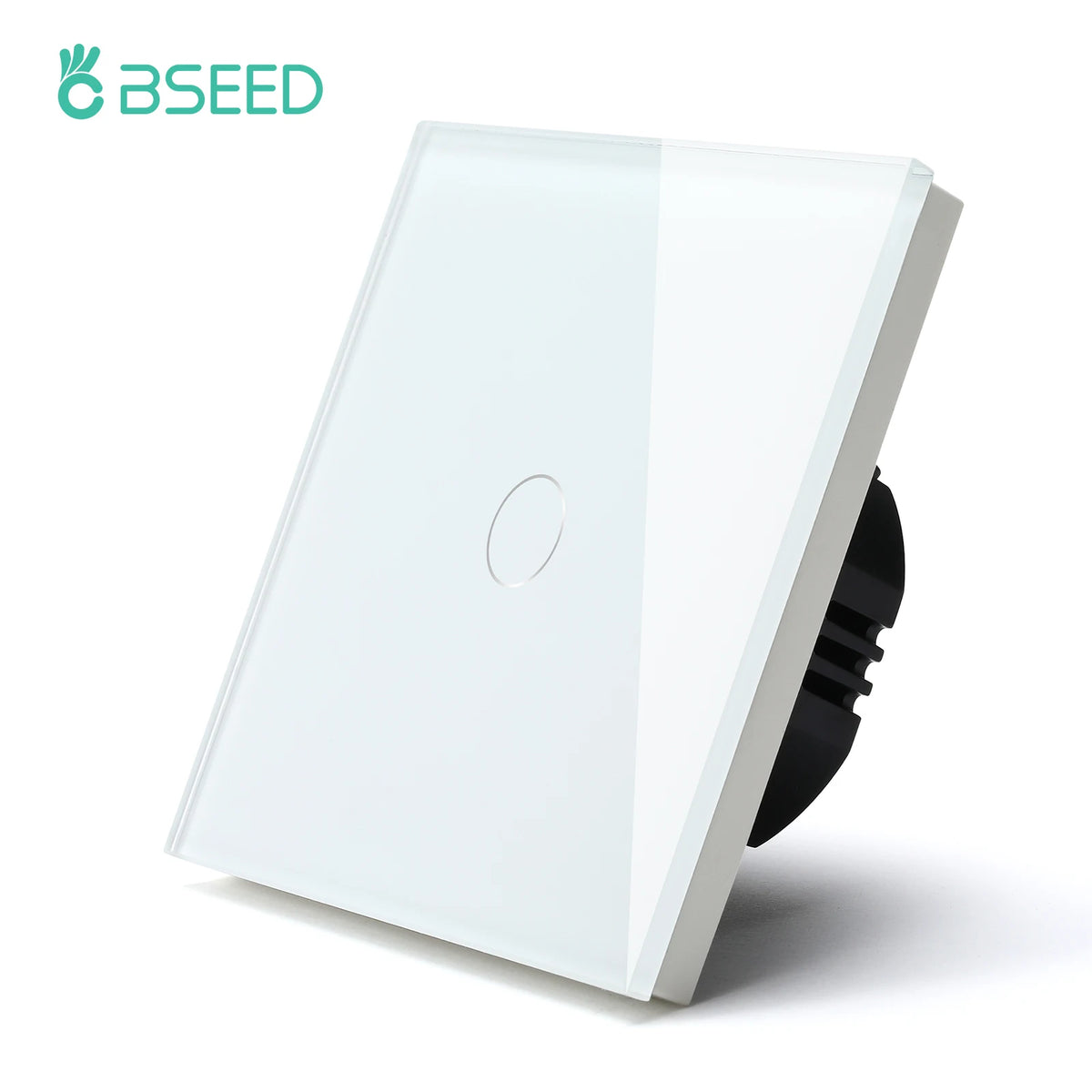BSEED 1/2/3Gang Touch Light Switch 1Way Simple Sensor Switch Type-c USB Sockets EU Standard Glass Panel Blue Backlight 10A White
