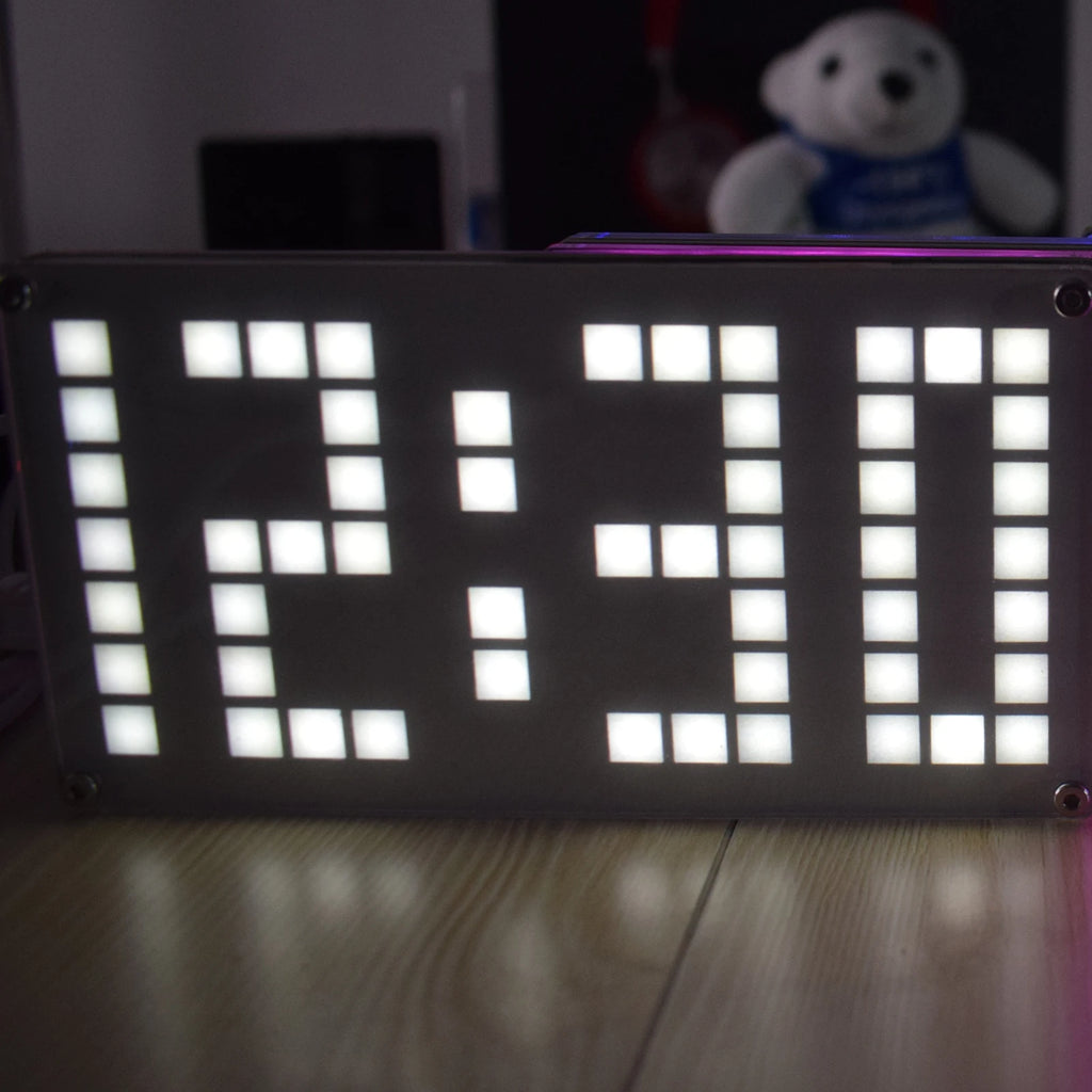 Touch Key DIY Clock DS3231 Big Size LED Dot Matrix Alarm Clock Kit