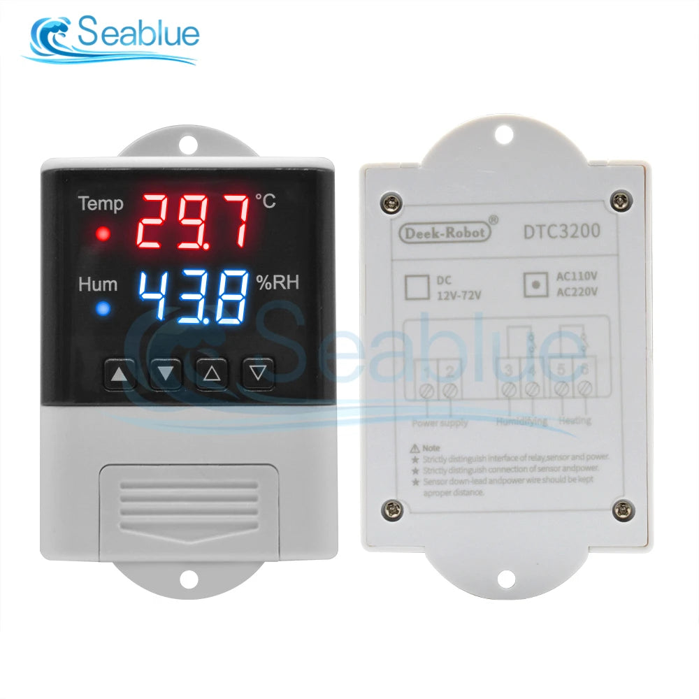 AC 110V-220V DTC3200 LED Microcomputer Intelligent Temperature and Humidity Controller Thermometer Hygrometer SHT20 Sensor Probe