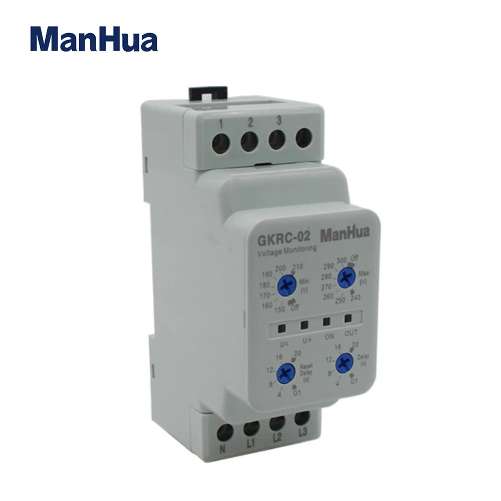 Device Relay AC GKRC-02 Phase Failure Protection Relay With Low Power Three Phase Four Wire Sealed Voltage Monitoring Relay