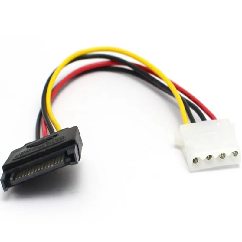 15 Pin SATA Male to Molex IDE 4 Pin Female Adapter Extension Power Cable IDE to Serial Motherboard ATA Computer HDD Hard Disk