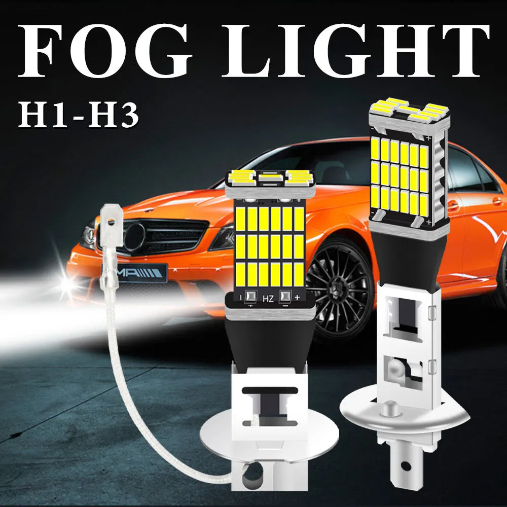 Kevanly 2Pcs H1 H3 T10 W5W BA9S LED 10W 4012smd 24led Car Fog Limp Auto DRL Daytime Running Light Reading Plate Light 6500K 12v