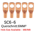 10/25/50/100pcs Copper Lug Ring Wire Connectors Bare Cable Electric Crimp Terminal SC6-6 SC6-8 SC10-6 SC10-8 SC16-6 SC25-6