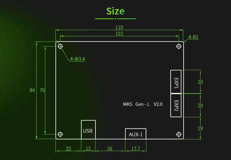 Makerbase Original MKS GEN L V2.1 3D Printer Control Card 8bit Motherboard Support A4988 DRV8825 TMC2208 TMC2209 TB6600 TMC2160