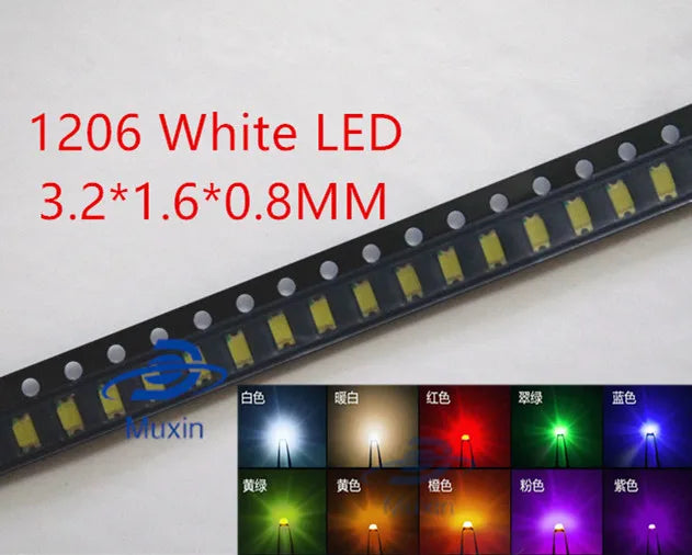 100pcs=5colors x 20pcs 5050 5730 3014 1210 2835 3528 1206 0805 0603 0402 SMD LED Diode Kit Red / Green / Blue / White / Yellow
