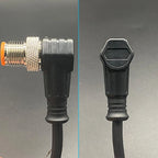 Cloweit M12 3 4 5 8 Pins PVC LED IP67 Sensor Cable Connector Type A Socket Plug 2m Waterproof  Male&Female Straight Angle
